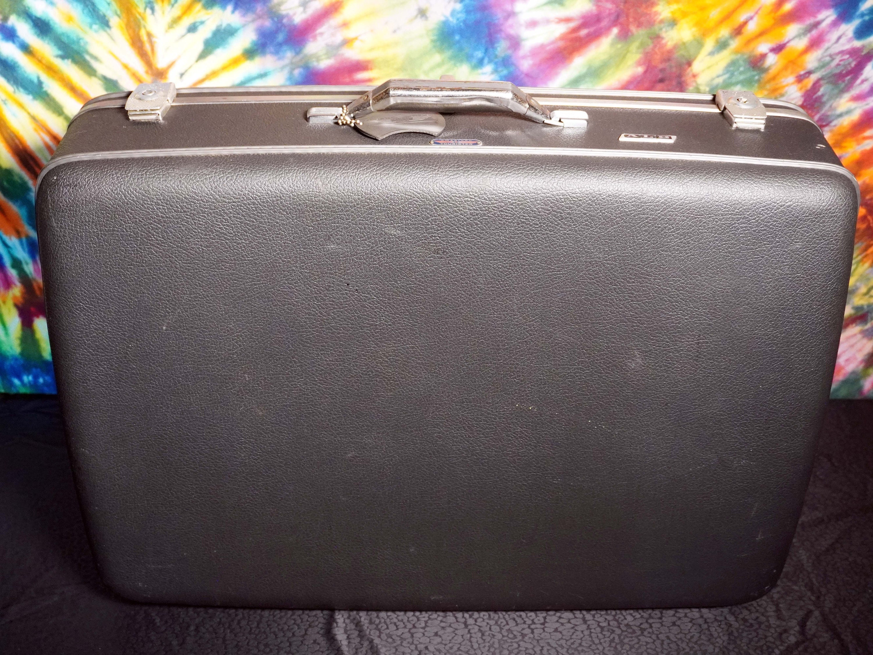 Vintage Grey American Tourister Suitcase with Silver Interior, 1960s Luggage