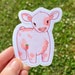 Strawberry Cow Waterproof Laminated Phone Laptop Cottagecore Cute Sticker TikTok