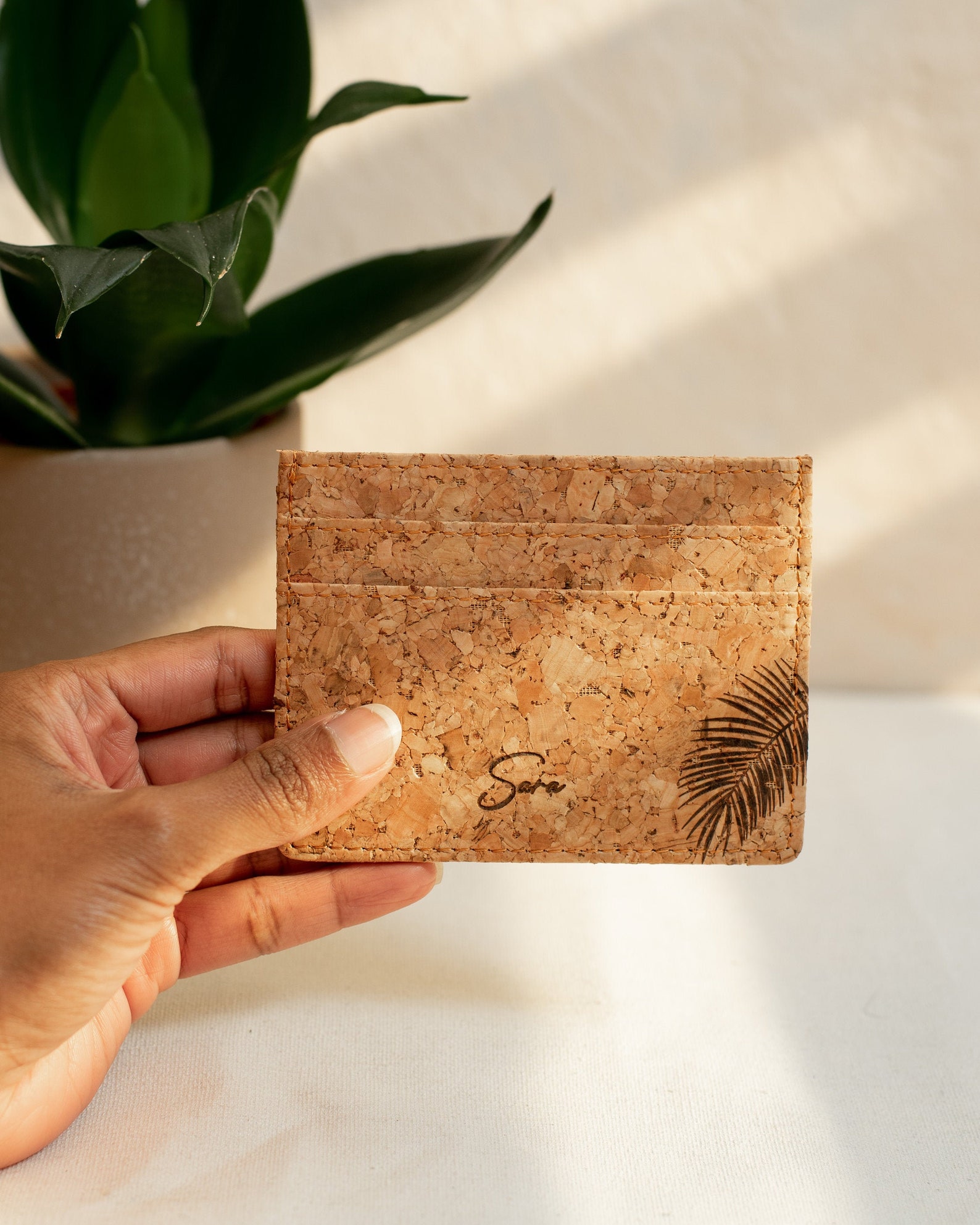 Personalised Vegan Card Holder Personalised Cork Leather Card Etsy UK