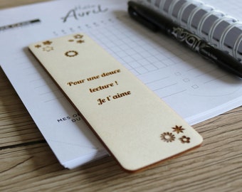 Marcapáginas de madera con motivos florales personalizados - Marcapáginas de madera - Marcapáginas personalizado - Marcapáginas de madera personalizado - Marcapáginas de madera