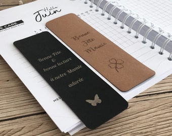 Marcadores de cuero de PU personalizados - Marcadores de cuero marrón y negro personalizados - Marcadores de cuero suave
