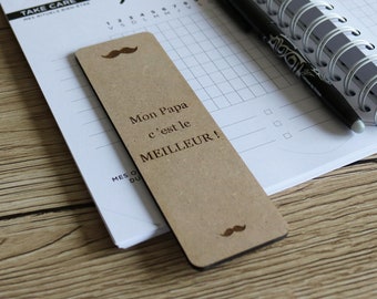 Personalized mustache theme wooden bookmark - Wooden bookmark - Personalized bookmark - Mustache bookmark to personalize