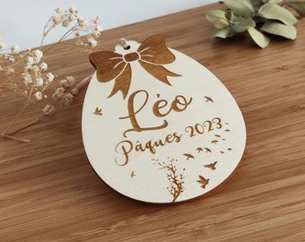 Tag for egg hunt basket - Personalized wooden Easter egg