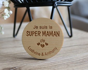 Magnet frigo - personnalisé - aimant de réfrigérateur - fête des mères personnalisé - super maman - magnet personnalisé - fête des mères