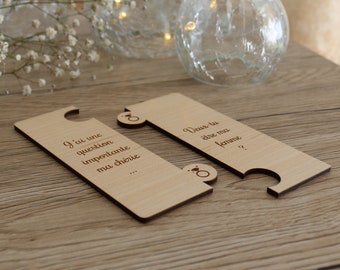 Wood bookmark - Custom bookmark - Wooden puzzle duo bookmarks to customize - Bookmarks perrsonalized wood bookmarks