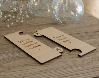 Marcapáginas de madera - Marcapáginas personalizado - Marcapáginas de madera personalizables en forma de duo - Marcapáginas de madera personalizado