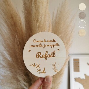 Engraved wooden card personalized birth announcement - Various colors - wooden birth card - personalized card - engraved announcement card