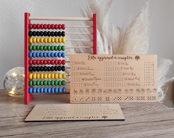 Boulier jeu personnalisé pour enfant - Jeux en bois Montessori