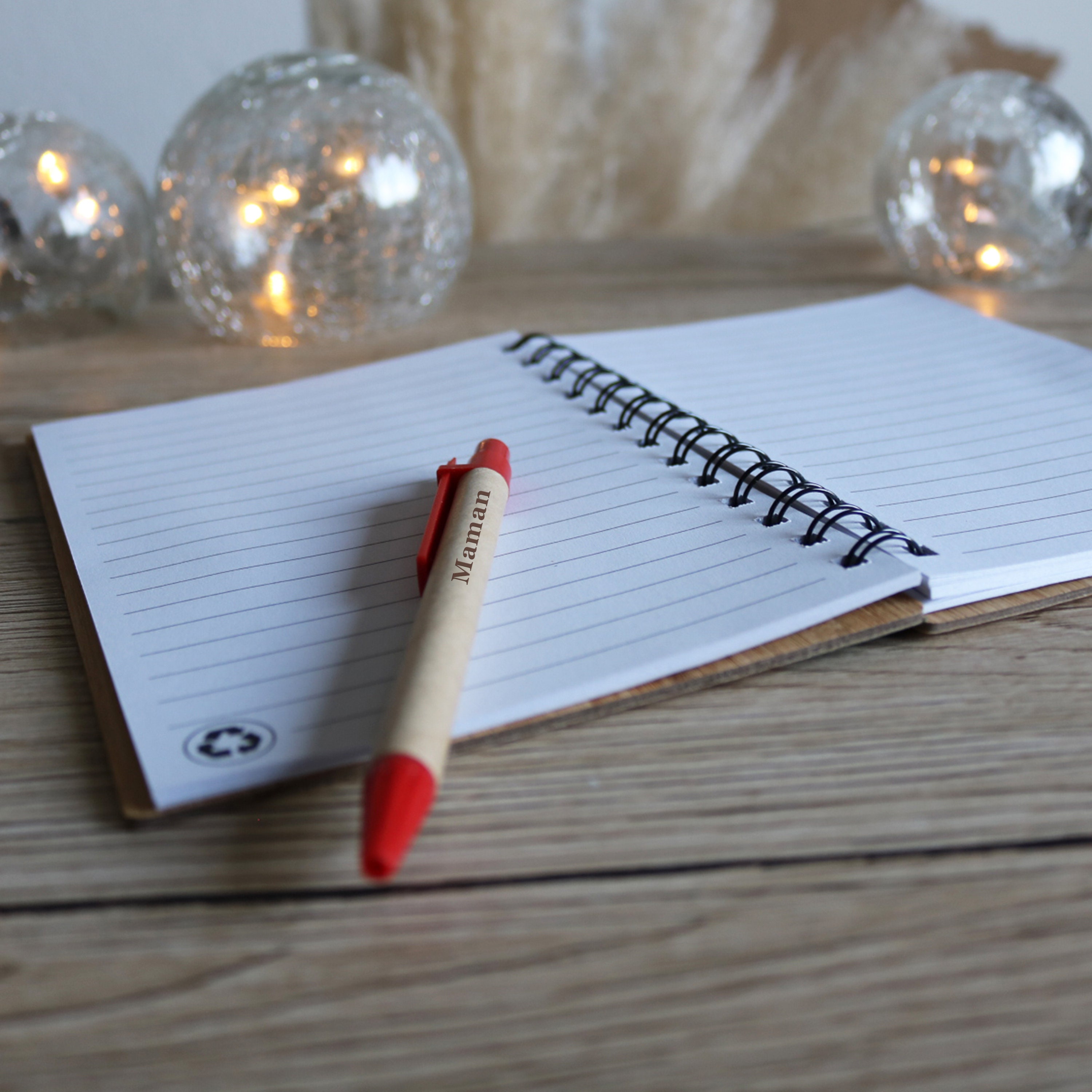 Compostable Notebooks Personalized Bamboo Notebook - Customizable Pen and Notebook - 4 Colors ...
