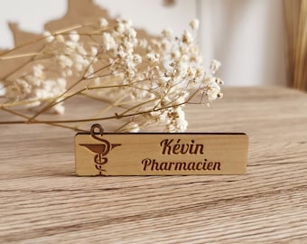Personalized wooden Doctor of Pharmacy badge - pharmacy badge - wooden pharmacist badge - wooden pharmacy badge - personalized badge