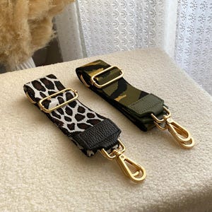 バッグ用ヒョウ柄ショルダーストラップ - ミリタリースタイルの 