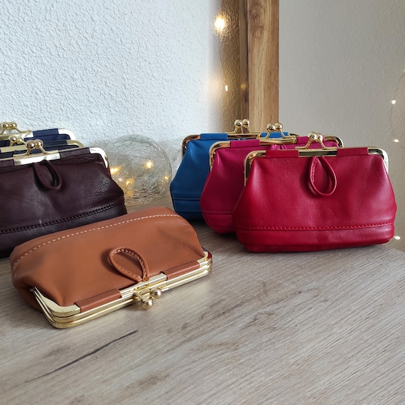 Large Vintage Coin Purse With Gold Click-clack Clasp Antique