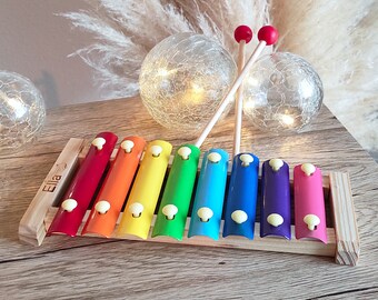 Personalized wooden and metal xylophone for children
