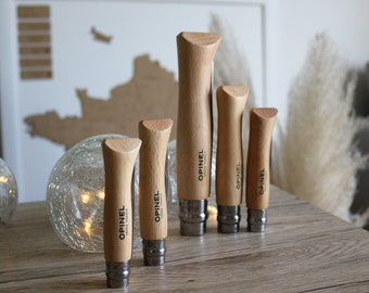 Faca tradicional OPINEL em aço inoxidável - Lâmina em aço inoxidável com cabo de madeira