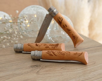 Couteaux OPINEL numéro 8 Thème Ski - Rando - Vélo