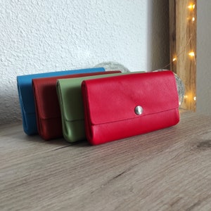 Grand porte monnaie en cuir véritable très spacieux avec multiples rangements