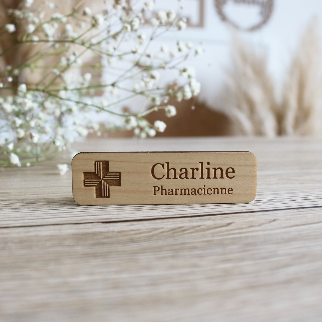 Personalized Magnetic Pharmacy Badge - Pharmacy Badge - Wooden ...