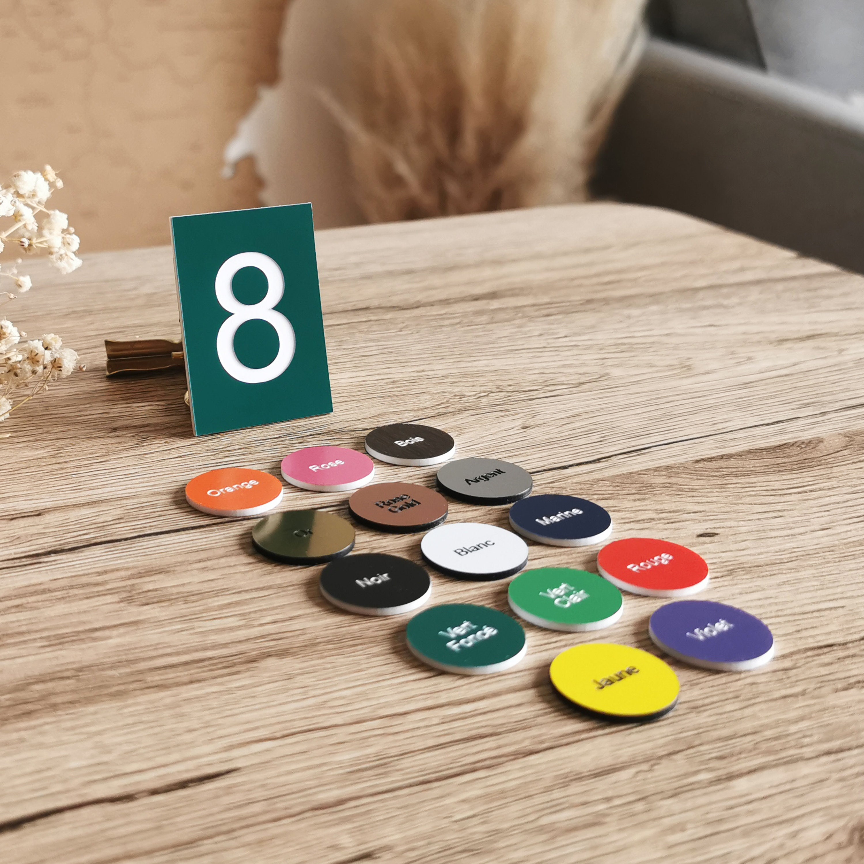 Personalized mailbox plate number 3.5 cm x 5 cm square edges - Various colors - Customizable mailbox plate