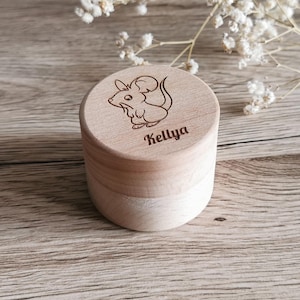 Tooth box - wooden baby tooth box - customizable tooth box - personalized baby tooth box - mouse tooth box - tooth box