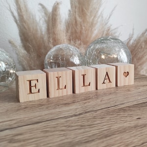 Personalized wooden cube - Wooden first name cube - Personalized wooden letter cubes - Baby child room decoration cube - Baby wooden block