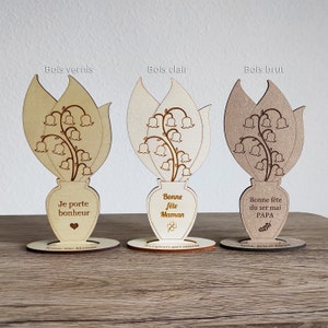 Lily of the valley sprig - Personalized wooden lily of the valley - Personalized vase with lily of the valley sprig