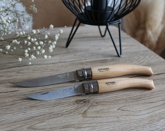 Couteau effilé OPINEL n8 et n10 en hêtre avec lame inox