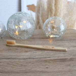 Personalized Bamboo Toothbrush - Custom Soft Bristle Wooden Brush
