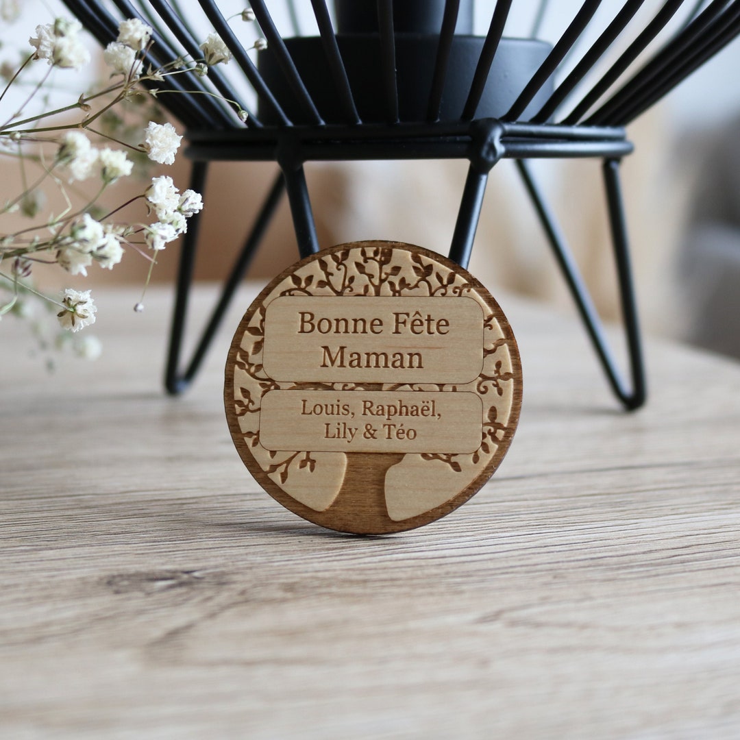 Personalized Magnet Happy Mother's Day Tree of Life Wood - Main Image