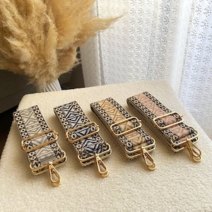 オリジナルショルダーストラップ - 刺繍入りバッグストラップ - 幅広の布製ハンドル - ハンドバッグ用幅広ショルダーストラップ
