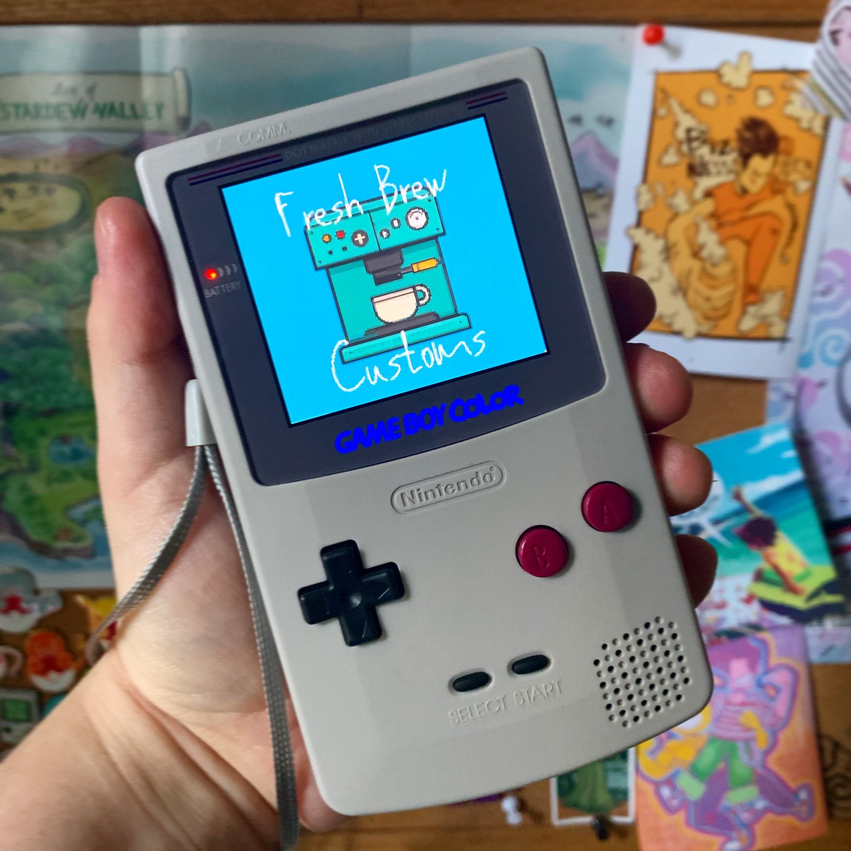 Restored Nintendo Game Boy Color Handheld Game Console Teal with Battery  Cover GBC (Refurbished) 