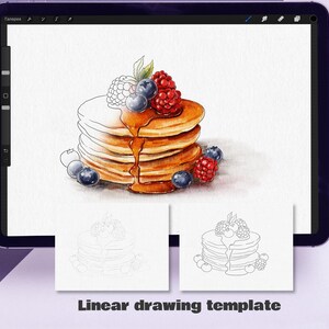 Kit de desenho em aquarela Procreate | Esboço digital e pincéis para Procreate