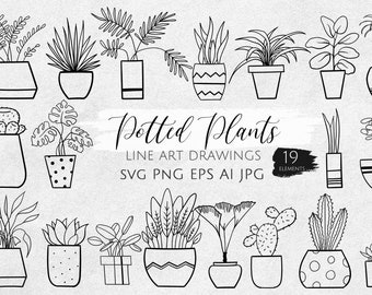 Download Potted Plant Svg Etsy