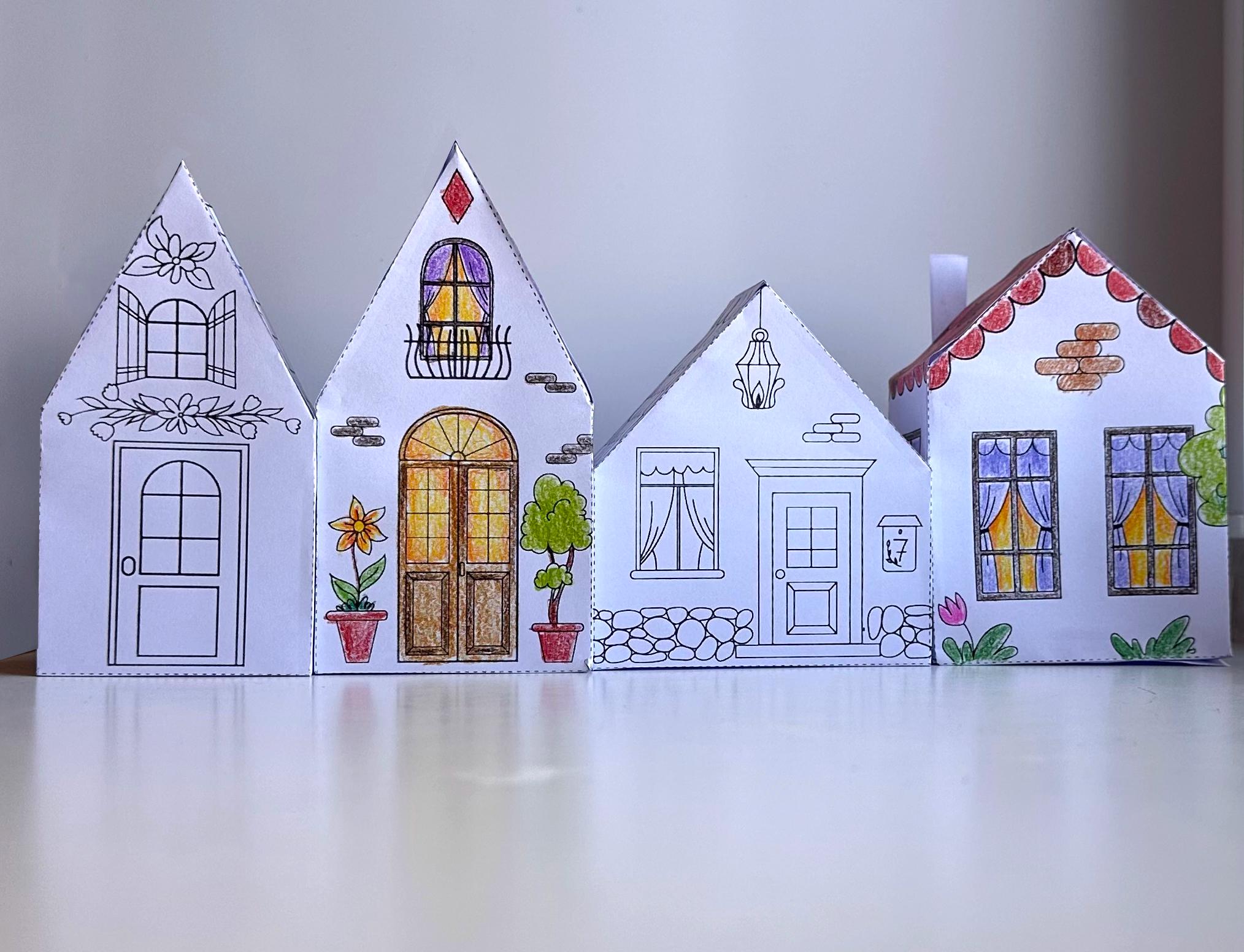 Printable Paper House Template | DIY Printable Coloring Craft ...