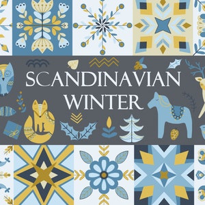 Illustrazioni vettoriali di Natale scandinavo, Natale in formato SVG, ornamenti scandinavi, clipart di Natale boho, scandinavo in formato SVG,