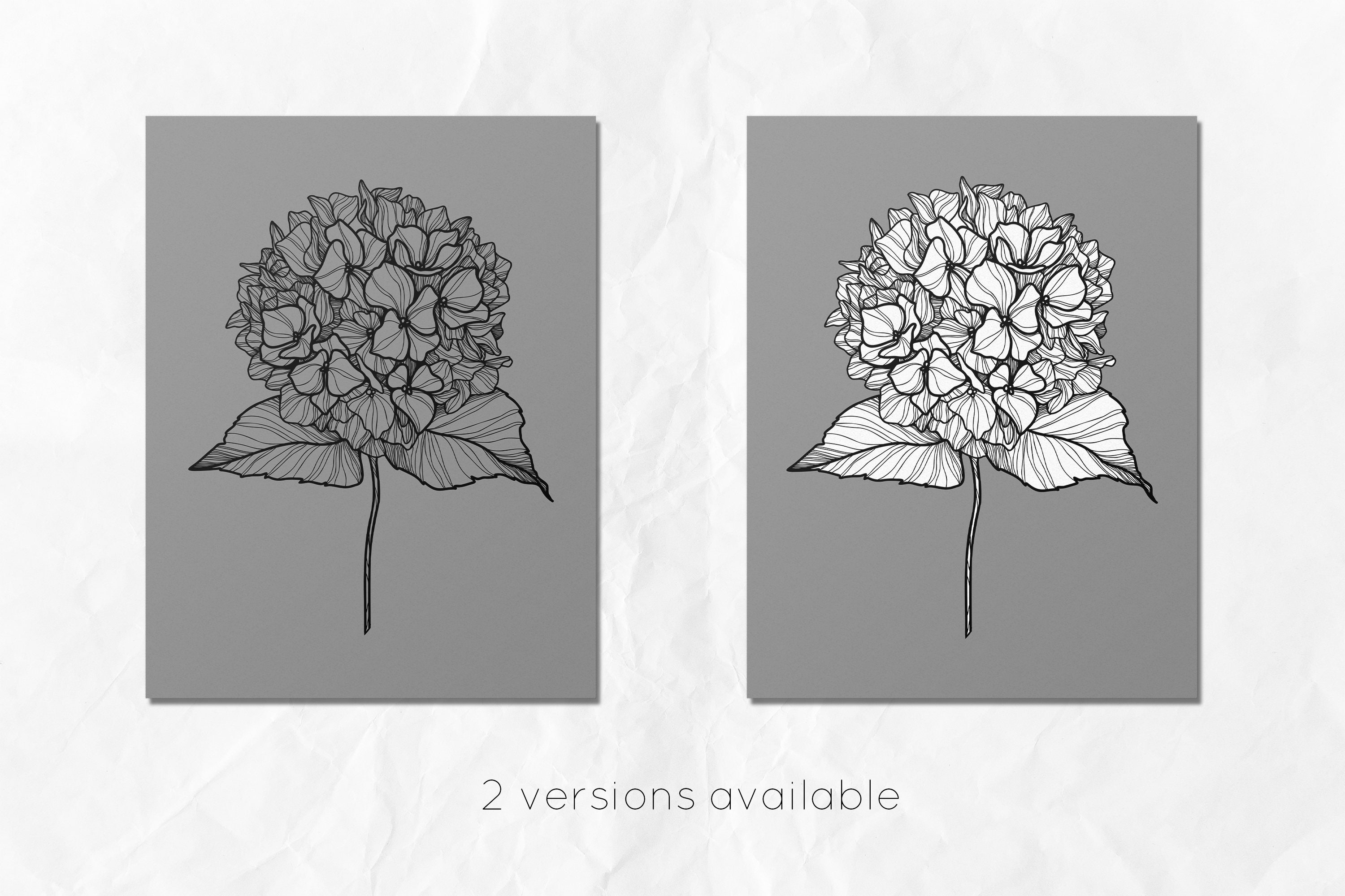 Hydrangea SVG - Flowers Line Art SVG - Floral SVG - Wedding Flowers ...