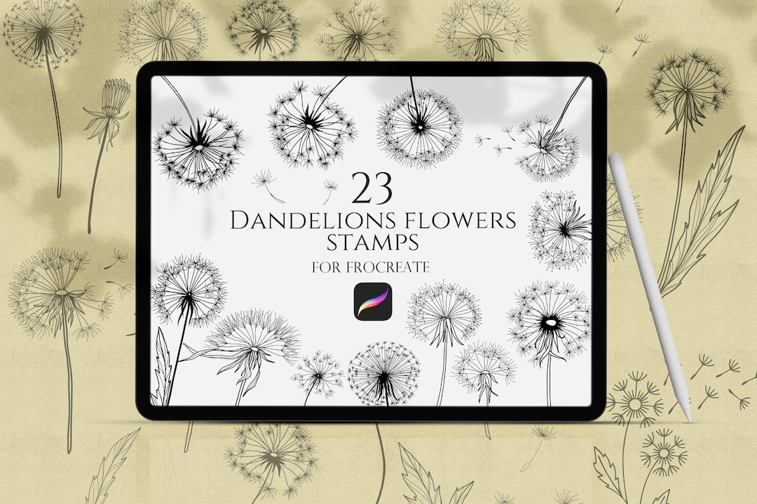 Wildflowers Procreate Stamps, Dandelions Brushes Procreate, Flower ...