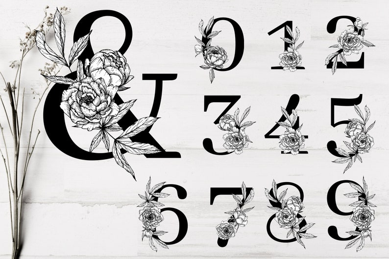 Download Floral Alphabet SVG Botanical Alphabet PNG Flowers & | Etsy