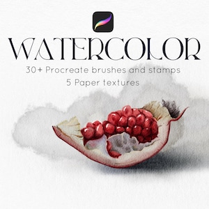 Procreate Watercolor Brushes & Paper - Watercolor brushes Procreate - Canvas for Procreate - Brush Pack for Procreate - Watercolor on iPad