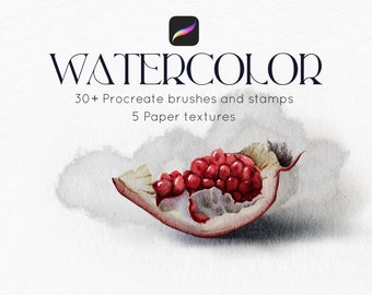 Procreate Watercolor Brushes & Paper - Watercolor brushes Procreate - Canvas for Procreate - Brush Pack for Procreate - Watercolor on iPad