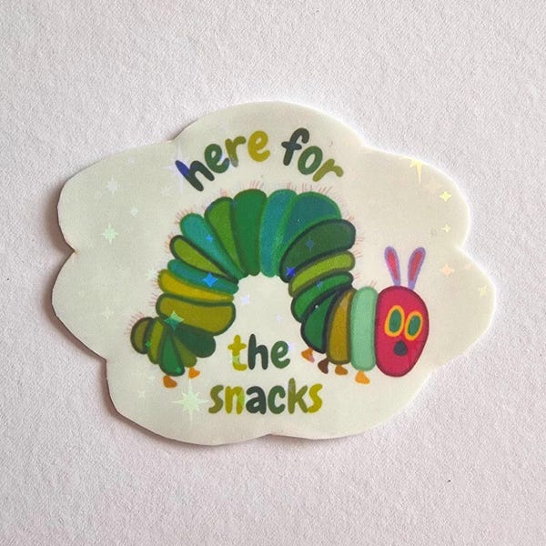 Hungry Caterpillar Sticker | Sparkly Vinyl, Handmade