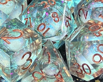 Liquid Core Dice Set for Dungeons and Dragons | Handmade Dnd Dice with REAL LIQUID!