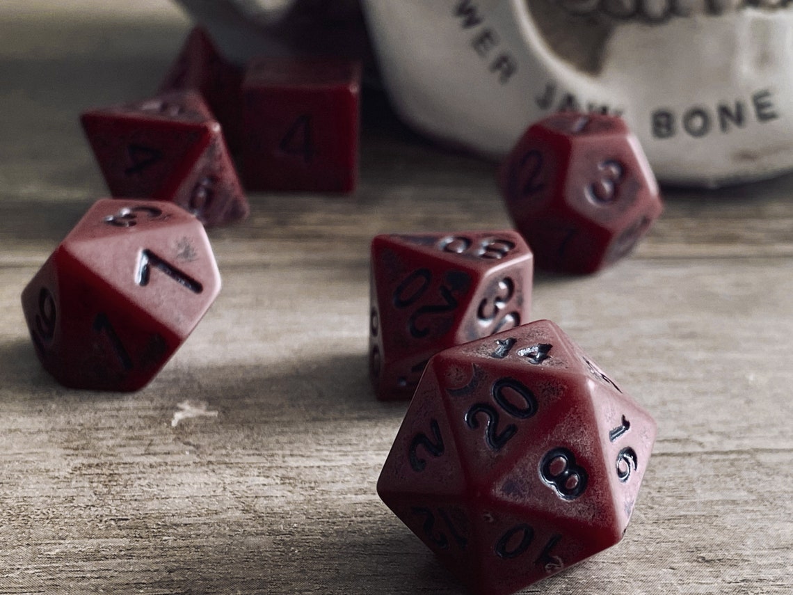 DEMON BONE DnD Dice Set for Dungeons and Dragons Faux Red Etsy