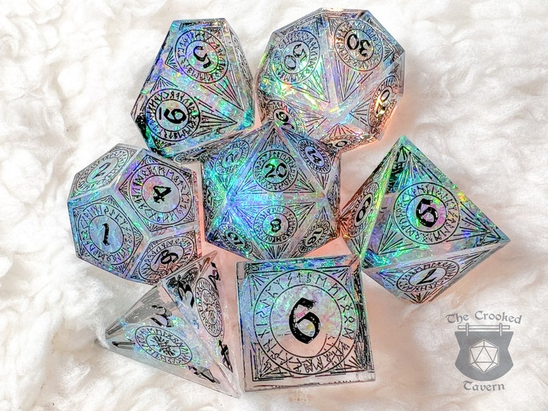 Rune Light Dnd Dice Set for Dungeons and Dragons | D20 TTRPG Polyhedral ...