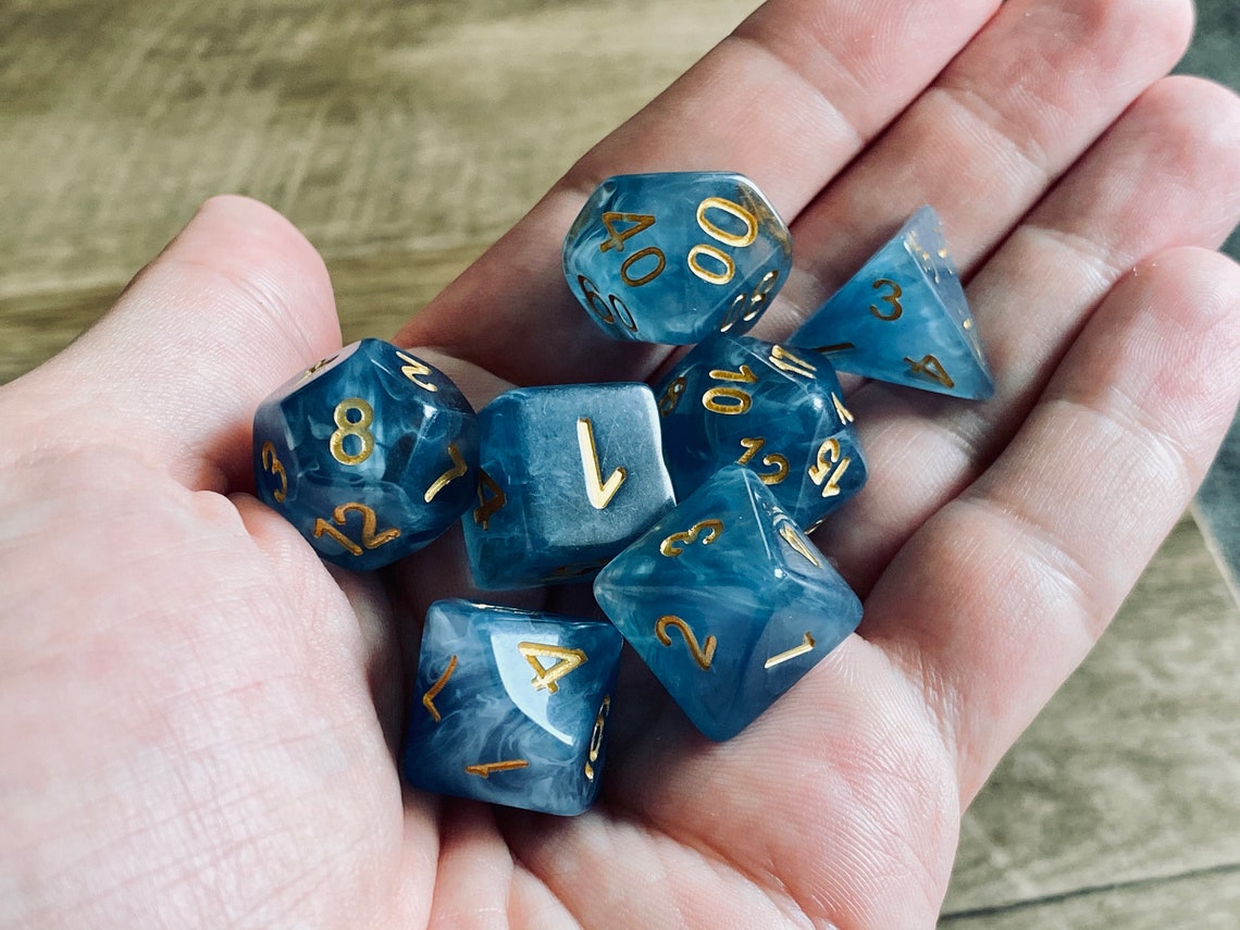 BLUE JADE Dnd Dice Set for Dungeons and Dragons Faux Jade Etsy
