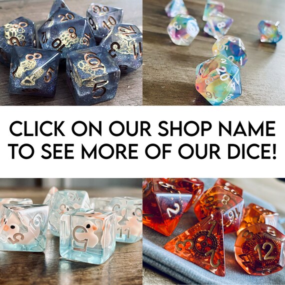 FanRoll Eternal Teal/Black Captured Frost Dice Set - 7-Piece Polyhedral Resin Dice For D&D, TTRPG, Dungeons And Dragons
