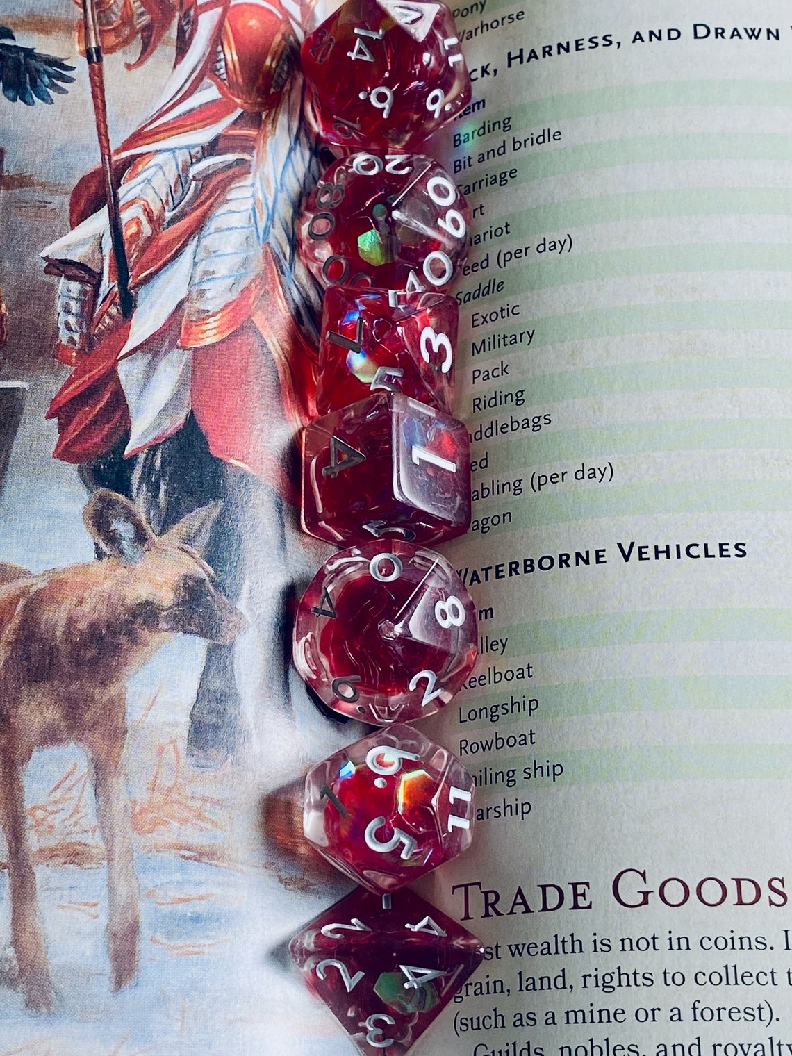 Red Dragon Scales DnD Dice Set for Dungeons and Dragons D20 Etsy