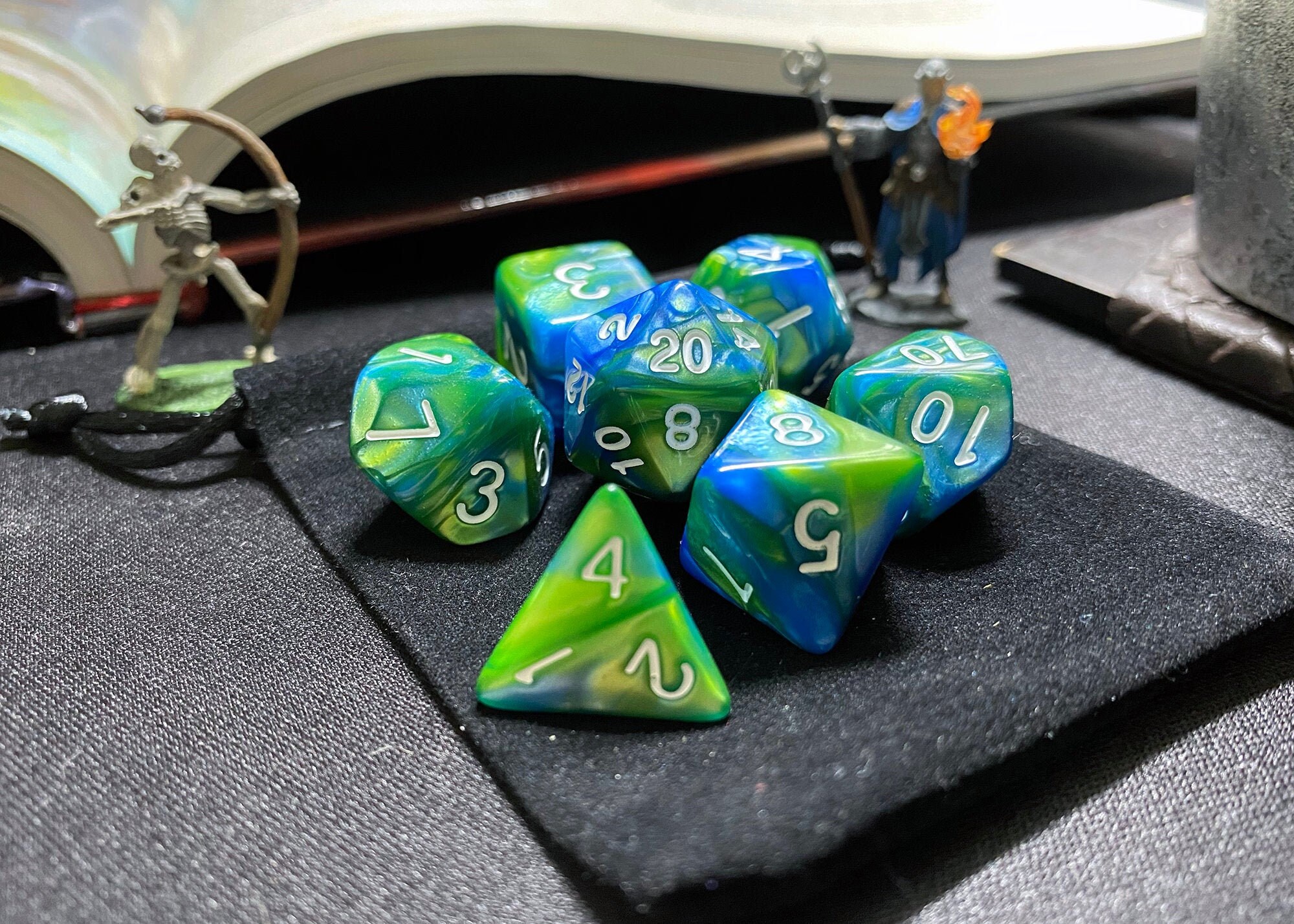 TIDE POOL DnD Dice Set for Dungeons and Dragons Green and Etsy