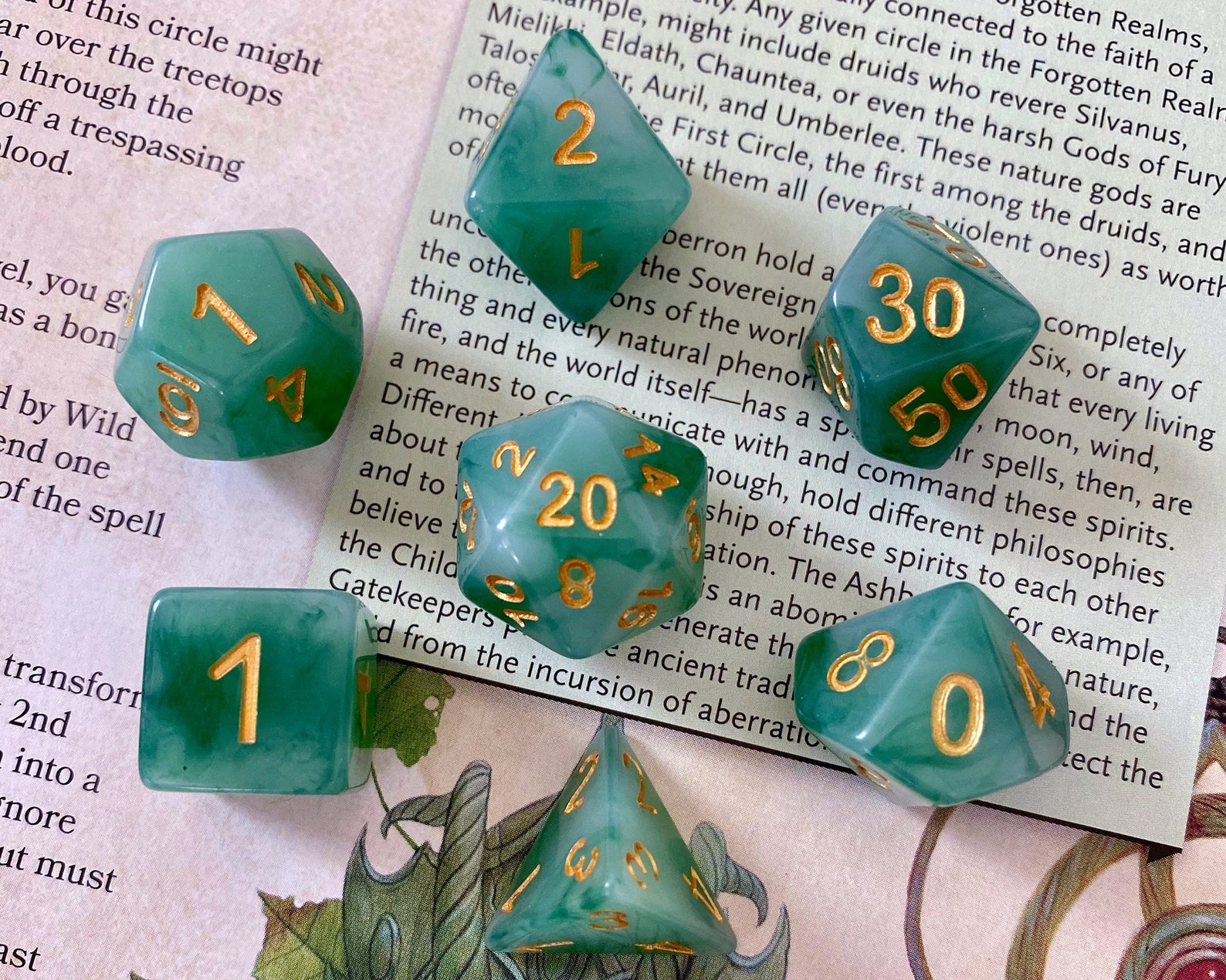 ANCIENT JADE DnD Dice Set for Dungeons and Dragons Faux Jade Etsy