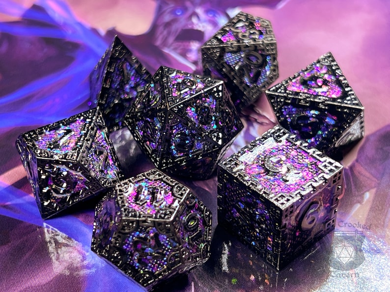 Arcane Vault Metal Dnd Dice Set for Dungeons and Dragons D20 Etsy