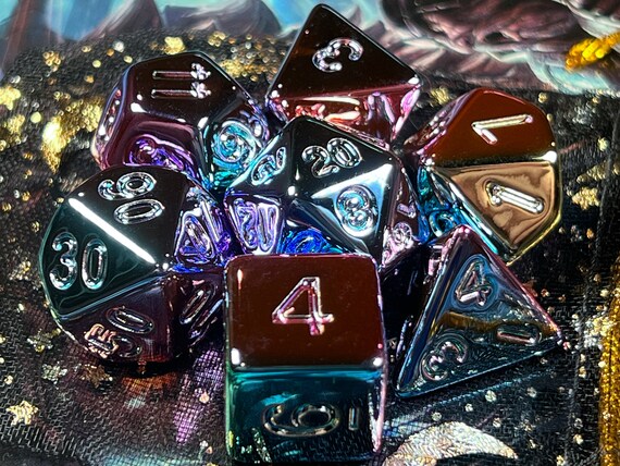 thumbnail image 2 of Galaxy Polyhedral Acrylic Dice Set – 7pcs For Dungeons & Dragons, TTRPG, Fantasy Games (Unbranded) 2 of 3